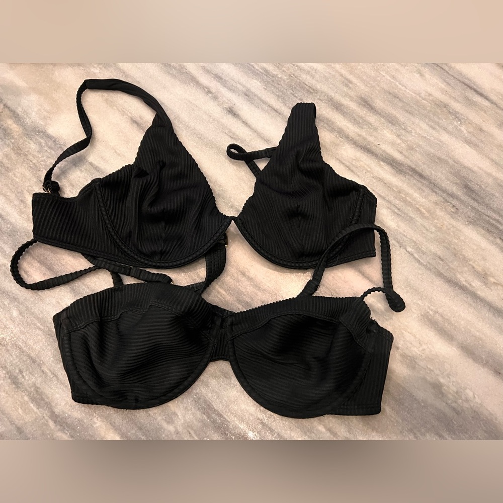Two Ribbed Hollister bikini tops size xl